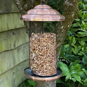 2 x Extra Large Copper Hanging Metal Bird Nut Feeders – Durable Wild Bird Feeders for Garden Use