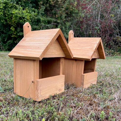 Large Wooden Robin Birdhouse Nest Boxes (Set of 2) – Open Fronted Design with Insulated Walls for Robins & Garden Birds - Image 2